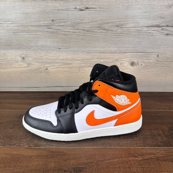 Nike Air Jordan 1 Mid Mens Size 9 Starfish White Sail Black DQ8426 801 - Picture 2 of 9